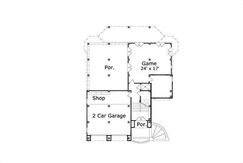 Floor Plan First Story of Coastal Plan #156-1143