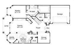 Floor Plan First Story of Plan #156-1156