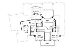 Floor Plan Second Story of Colonial Plan #156-1158