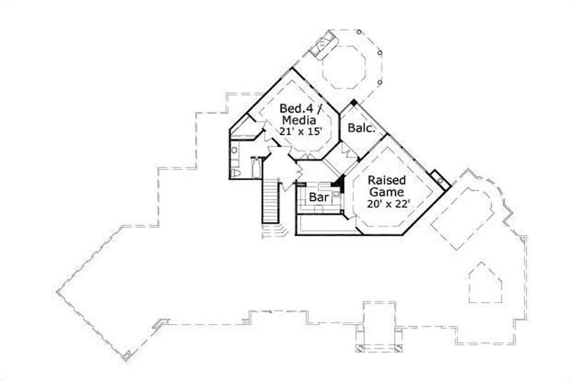 Floor Plan Second Story of Luxury Plan #156-1226