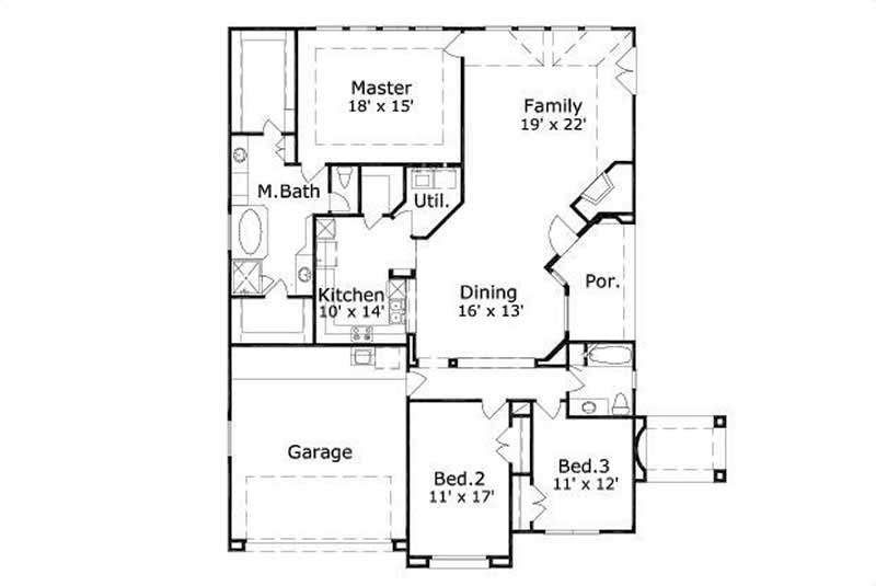 Floor Plan First Story of Mediterranean Plan #156-1227