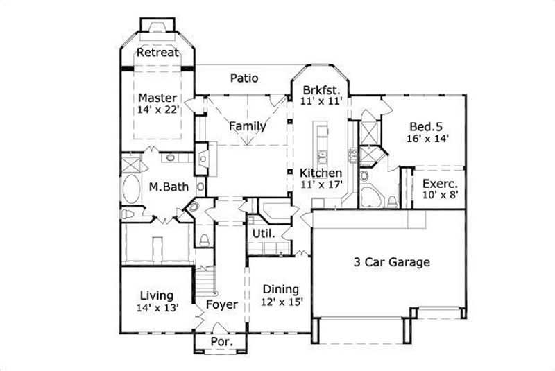 Floor Plan First Story of In-Law Suite Plan #156-1237