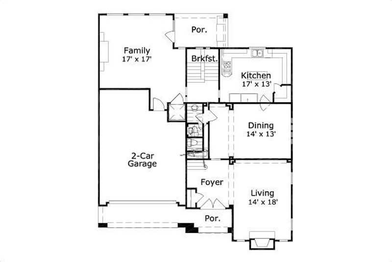 Floor Plan First Story of Luxury Plan #156-1239
