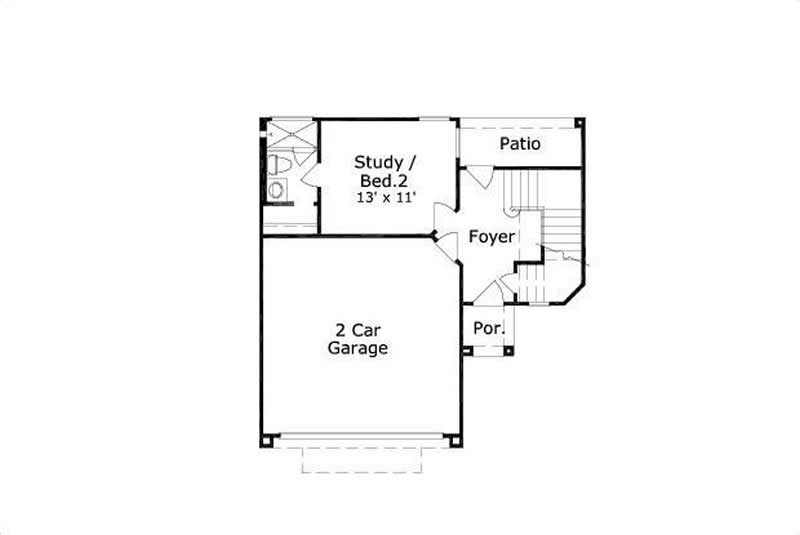 Floor Plan First Story of Traditional Plan #156-1240