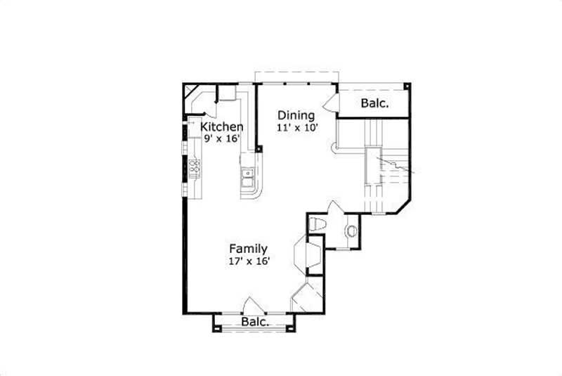Floor Plan Second Story of Traditional Plan #156-1240