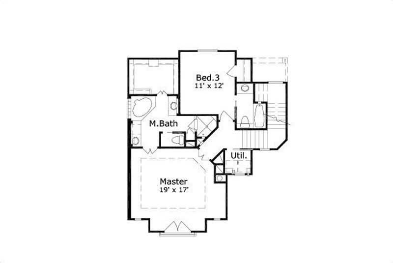 Floor Plan Third Story of Traditional Plan #156-1240