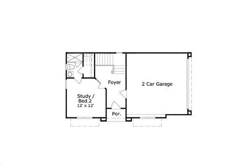 Floor Plan First Story of Country Plan #156-1244
