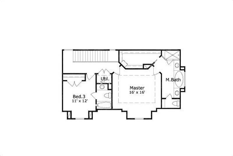 Floor Plan Third Story of Country Plan #156-1244
