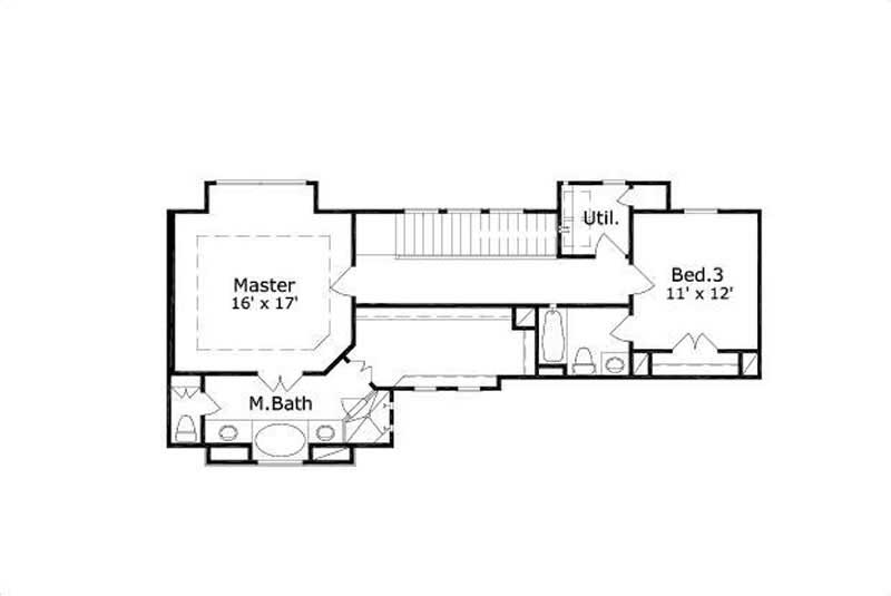 Floor Plan Third Story of Traditional Plan #156-1249