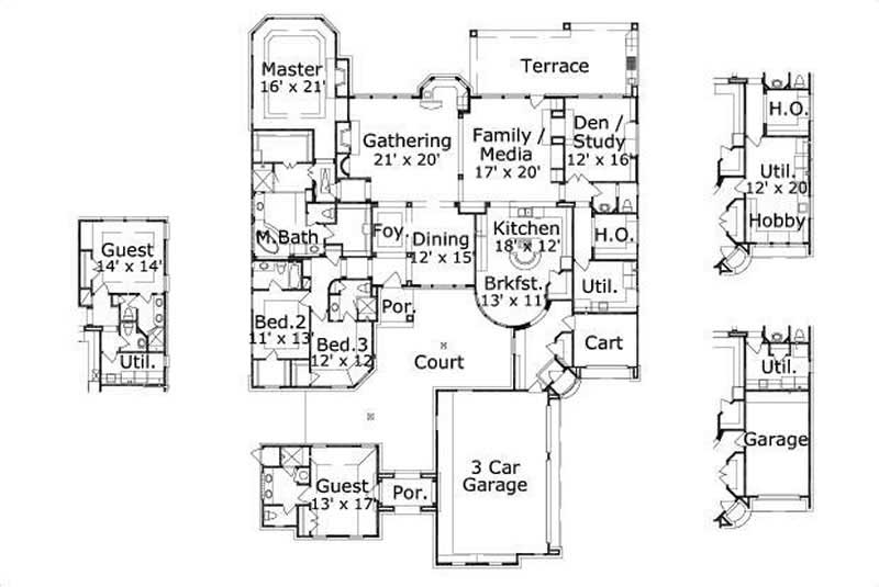 Floor Plan First Story of In-Law Suite Plan #156-1251