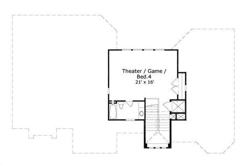 Floor Plan Third Story of Mediterranean Plan #156-1256