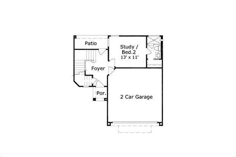 Floor Plan First Story of Mediterranean Plan #156-1268