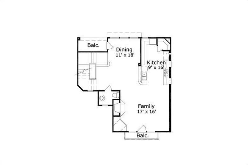 Floor Plan Second Story of Mediterranean Plan #156-1268