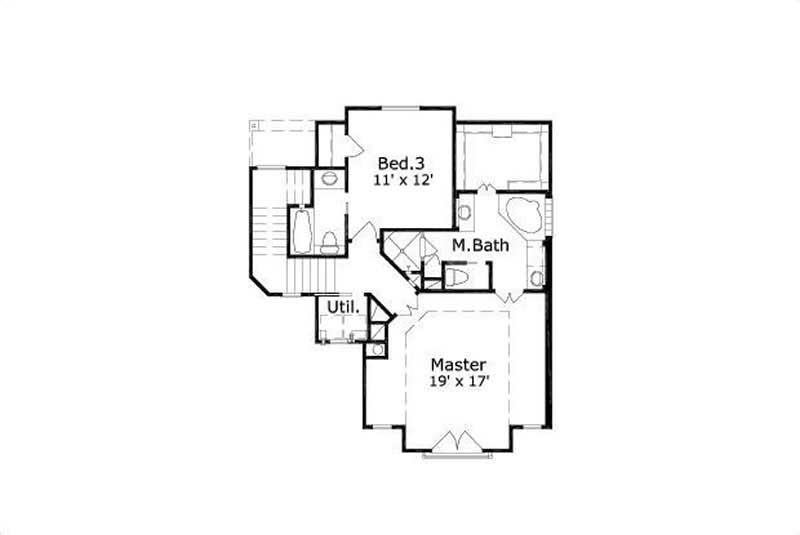 Floor Plan Third Story of Mediterranean Plan #156-1268