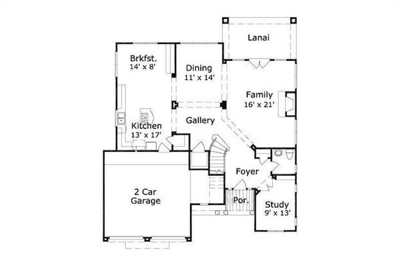Floor Plan First Story of Luxury Plan #156-1281