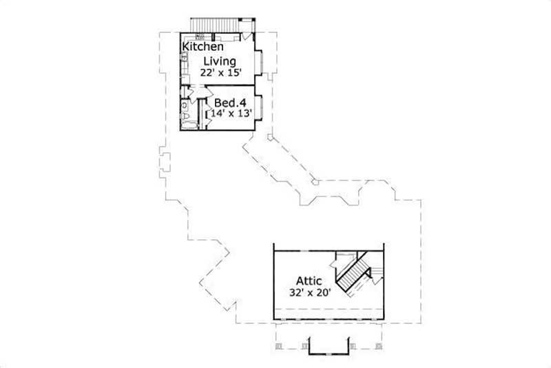 Floor Plan Second Story of Country Plan #156-1282