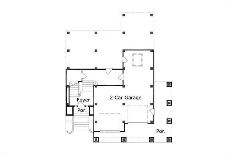 Floor Plan First Story of Coastal Plan #156-1288