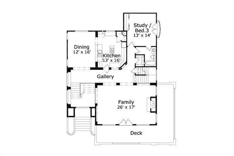 Floor Plan Second Story of Coastal Plan #156-1288