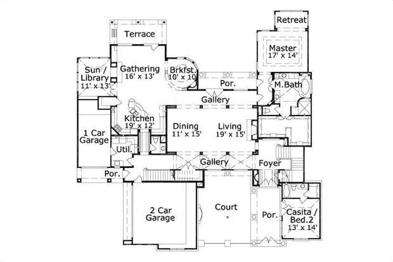 Floor Plan First Story of Plan #156-1293