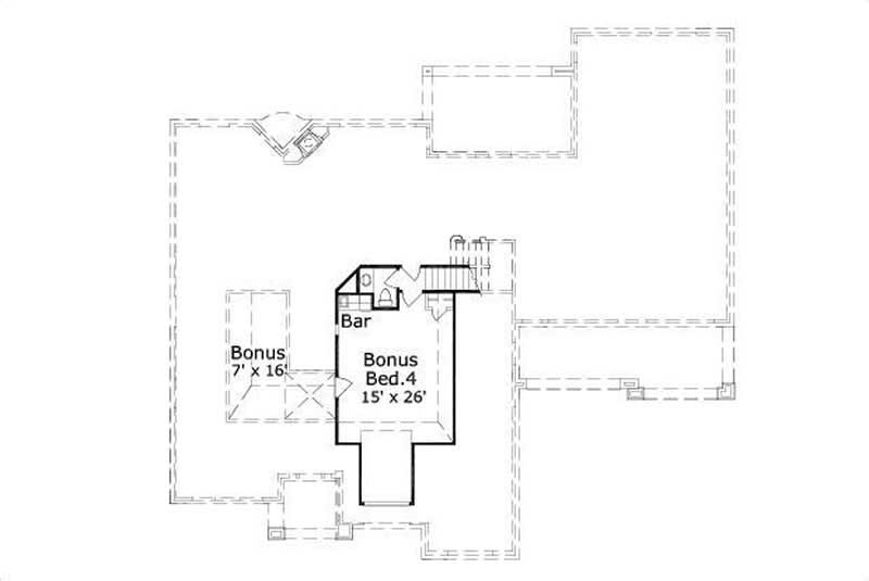 Floor Plan Second Story of Traditional Plan #156-1306