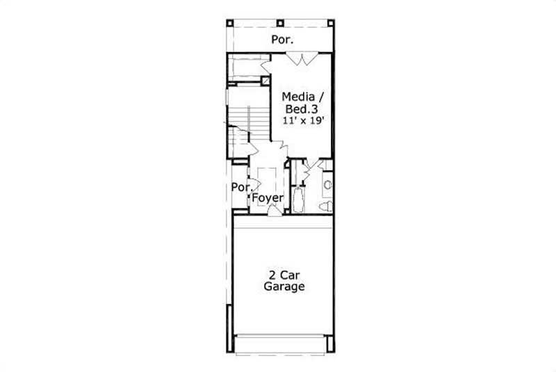 Floor Plan First Story of Traditional Plan #156-1308