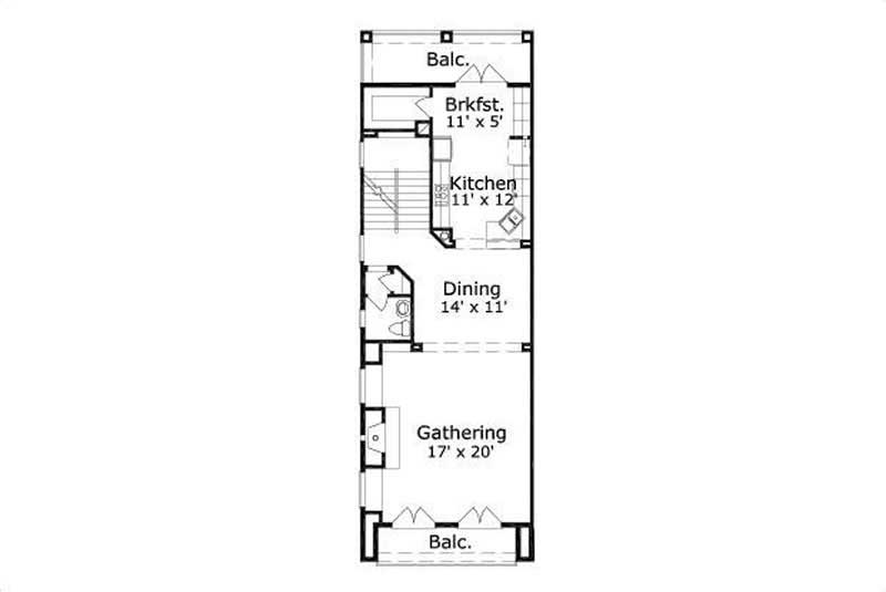 Floor Plan Second Story of Traditional Plan #156-1308