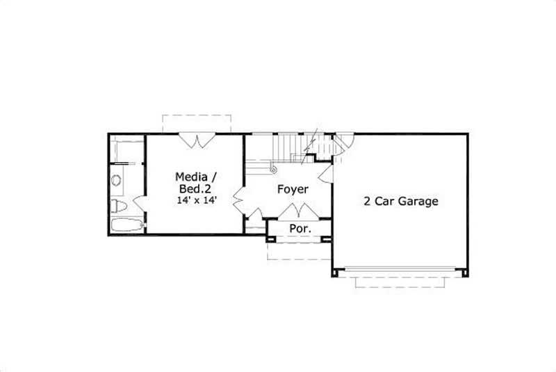 Floor Plan First Story of Traditional Plan #156-1311