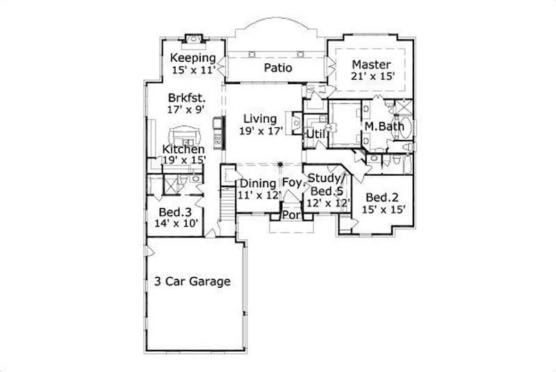 Floor Plan First Story of Luxury Plan #156-1312