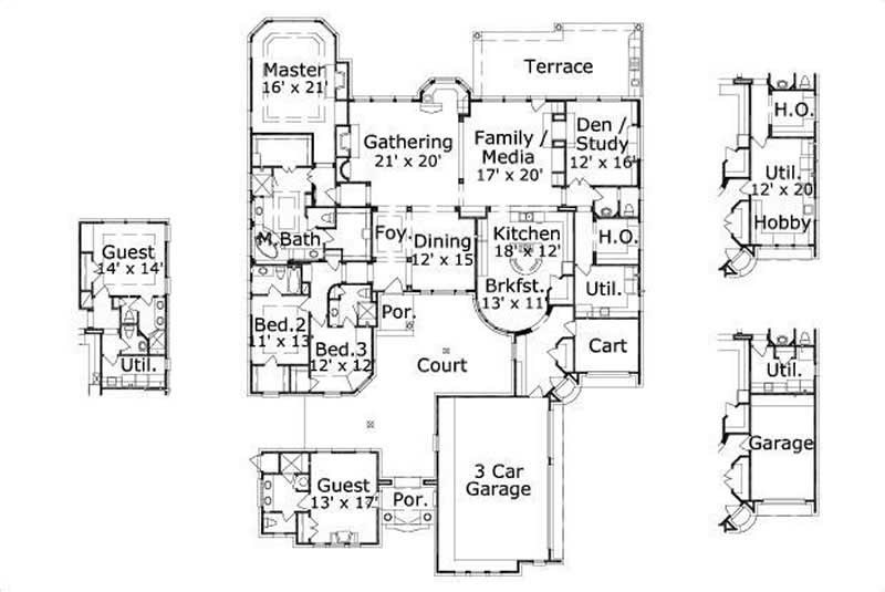 Floor Plan First Story of In-Law Suite Plan #156-1319