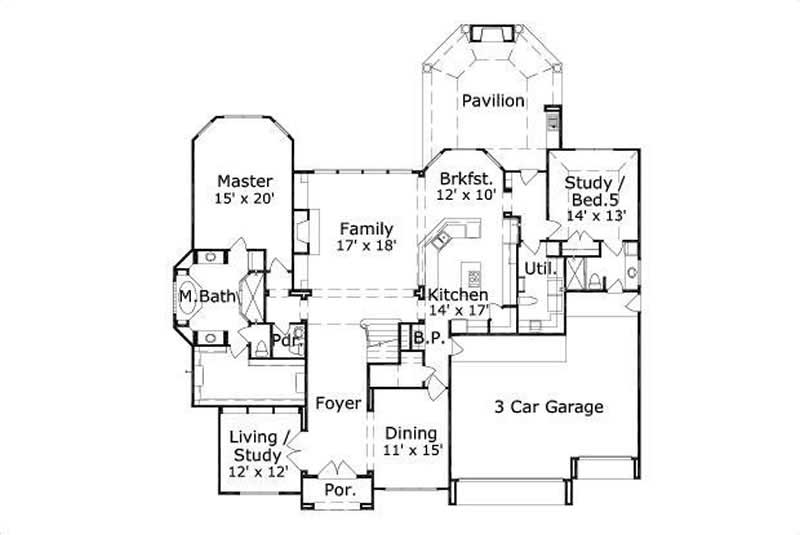 Floor Plan First Story of Mediterranean Plan #156-1322