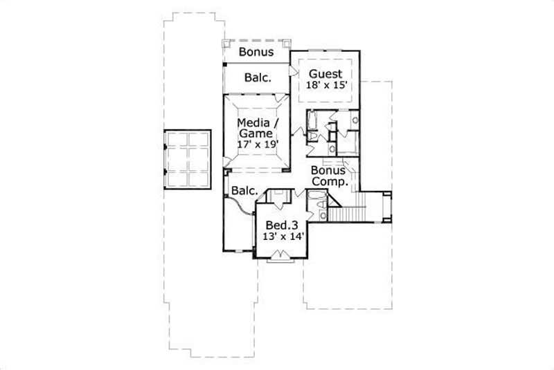 Floor Plan Second Story of Plan #156-1326