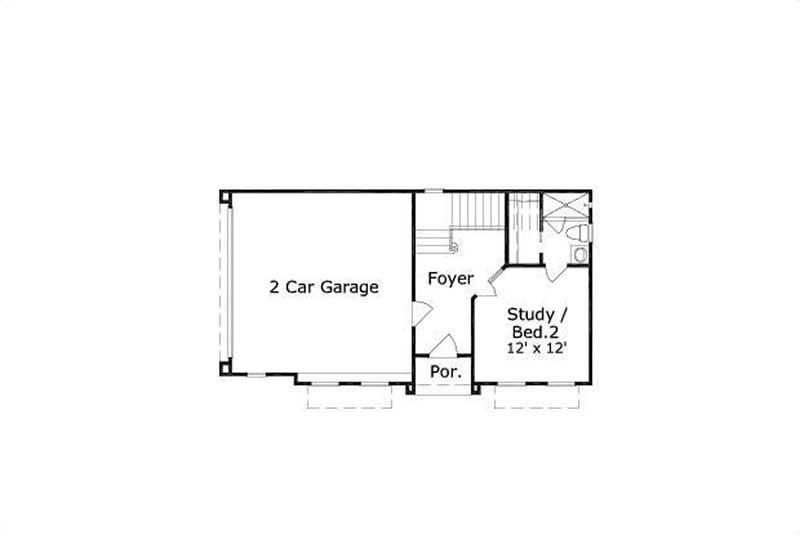Floor Plan First Story of Traditional Plan #156-1329