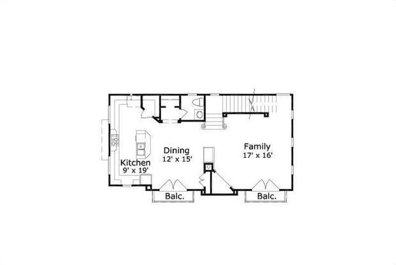 Floor Plan Second Story of Traditional Plan #156-1329