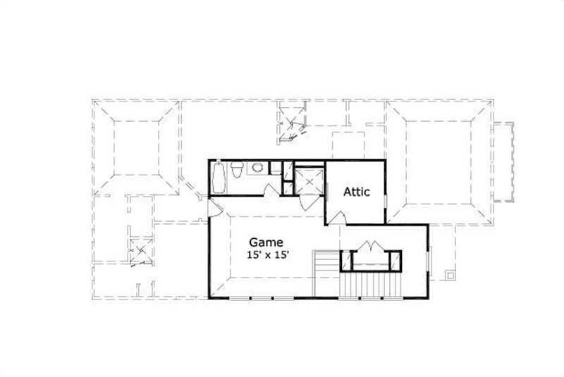 Floor Plan Third Story of Spanish Plan #156-1333