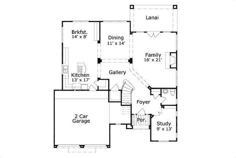 Floor Plan First Story of Luxury Plan #156-1336