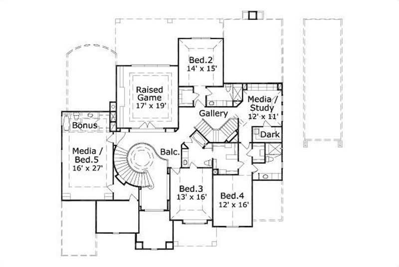 Floor Plan Second Story of Country Plan #156-1352