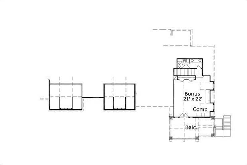 Floor Plan Second Story of Country Plan #156-1372