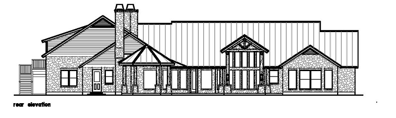 Home Plan Rear Elevation of this 4-Bedroom,4635 Sq Ft Plan -156-1372