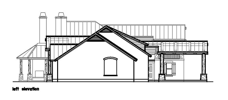 Home Plan Left Elevation of this 4-Bedroom,4635 Sq Ft Plan -156-1372