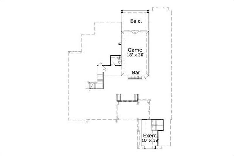 Floor Plan Second Story of Mediterranean Plan #156-1382