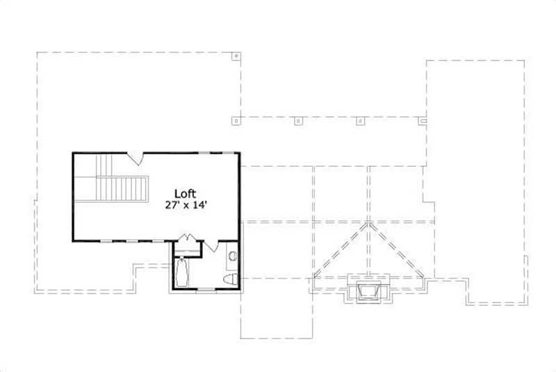 Floor Plan Second Story of Southwest Plan #156-1398