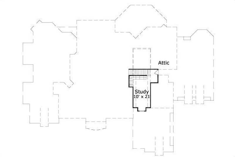 Floor Plan Third Story of French Plan #156-1402