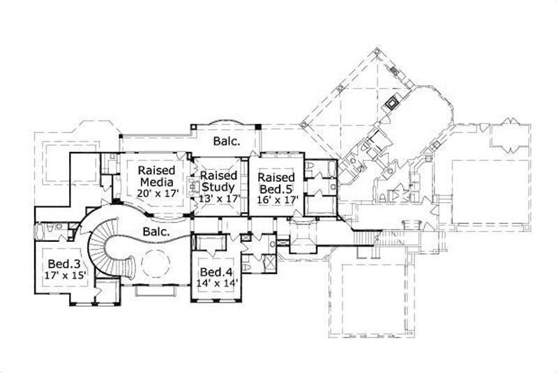 Floor Plan Second Story of French Plan #156-1403