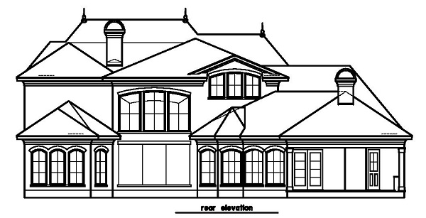 Home Plan Rear Elevation of this 4-Bedroom,5974 Sq Ft Plan -156-1454