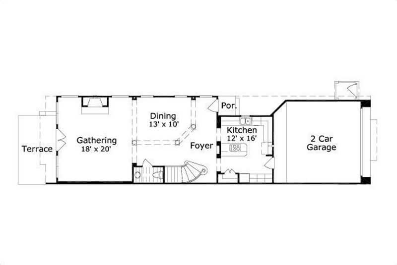 Floor Plan First Story of Traditional Plan #156-1463