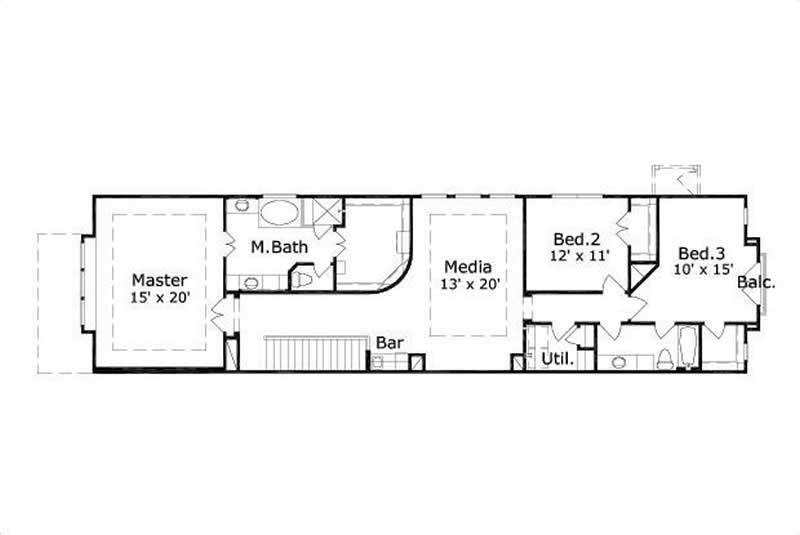 Floor Plan Second Story of Traditional Plan #156-1463