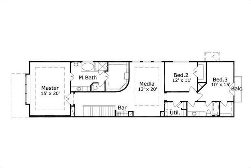 Floor Plan Second Story of Traditional Plan #156-1475