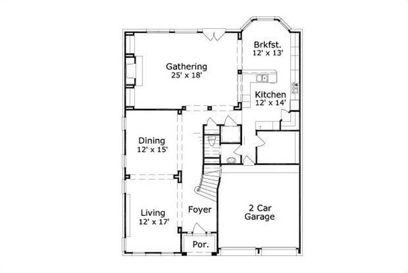 Floor Plan First Story of Luxury Plan #156-1485