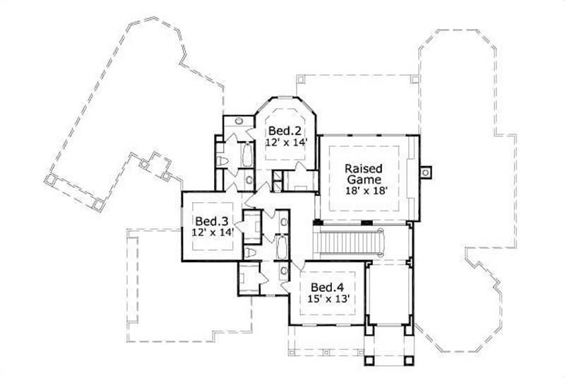 Floor Plan Second Story of In-Law Suite Plan #156-1488
