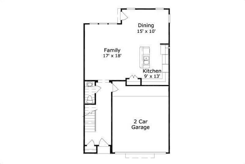 Floor Plan First Story of Multi-Level Plan #156-1489